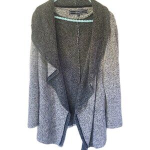 BNCI Blanc Noir Women Draped Open Front Cardigan Size L Chunky Boho Fairy Grunge